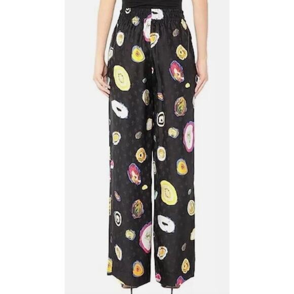 Diane Von Furstenberg Denise Silk Colorful Geode Wide Leg Pants Small S 4 6 $400 - Picture 3 of 11